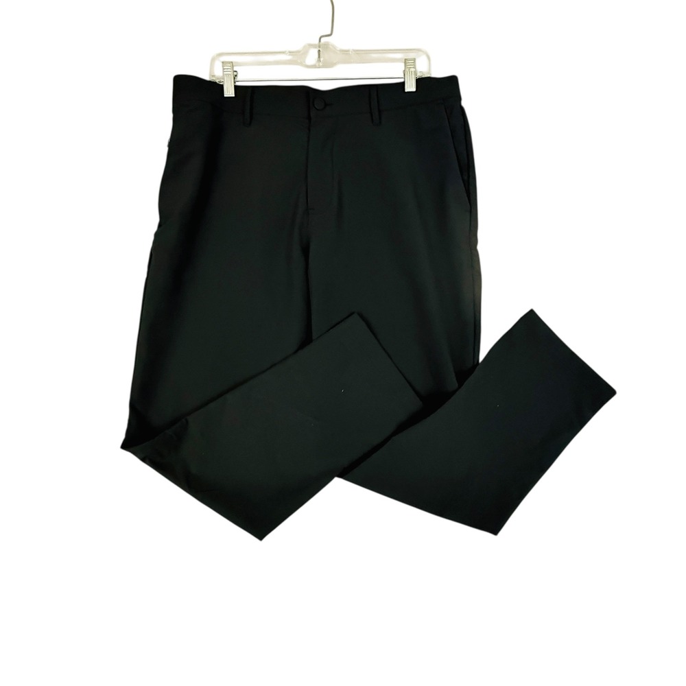 Banana Republic Mens Black Flat Front Dress Pants Size 36x30 Classic Minimalist‎